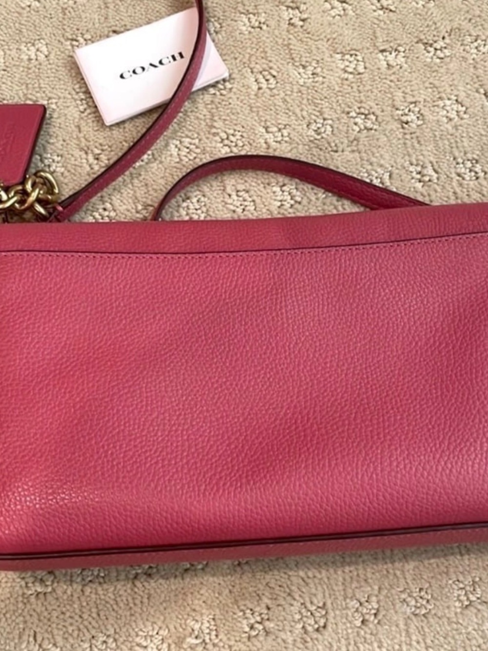 Coach Pink Leather Turnlock Crossbody Clutch - Picture 4 of 9